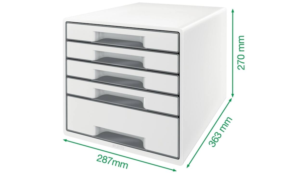 Ladenblok Leitz WOW 4 laden wit/ijsblauw