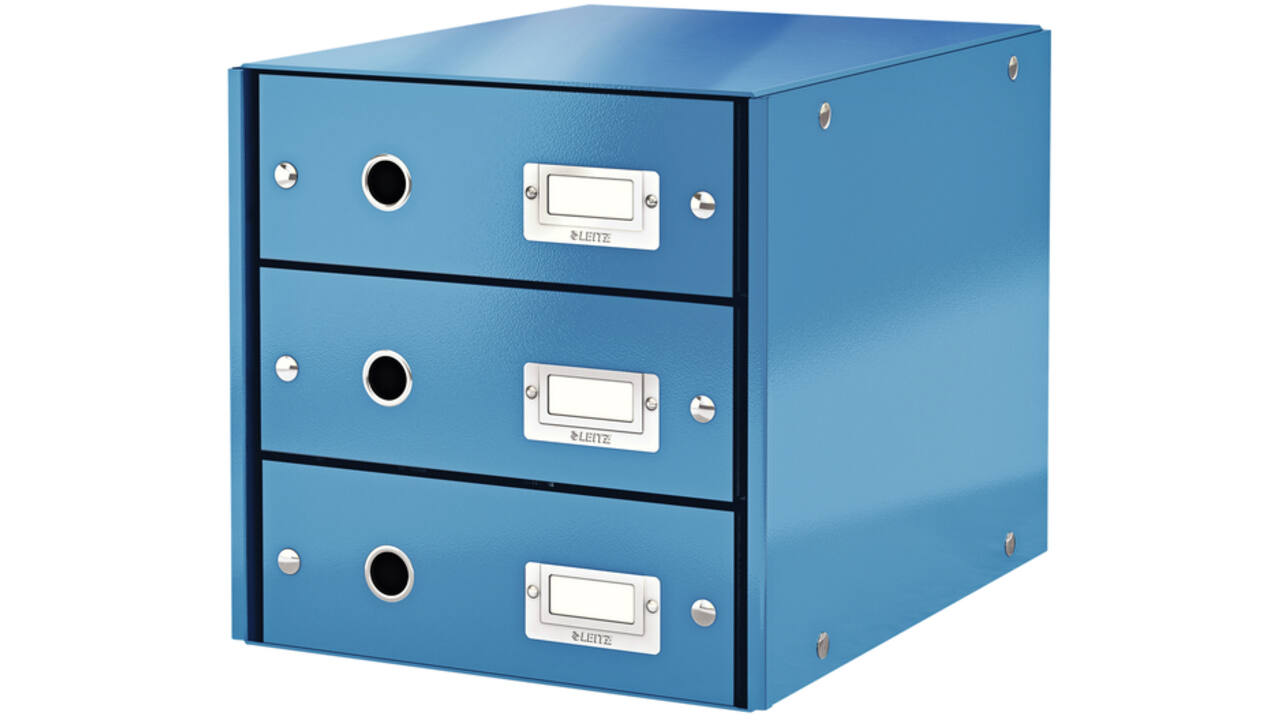 Ladenbox Leitz WOW Click & Store 3 laden blauw