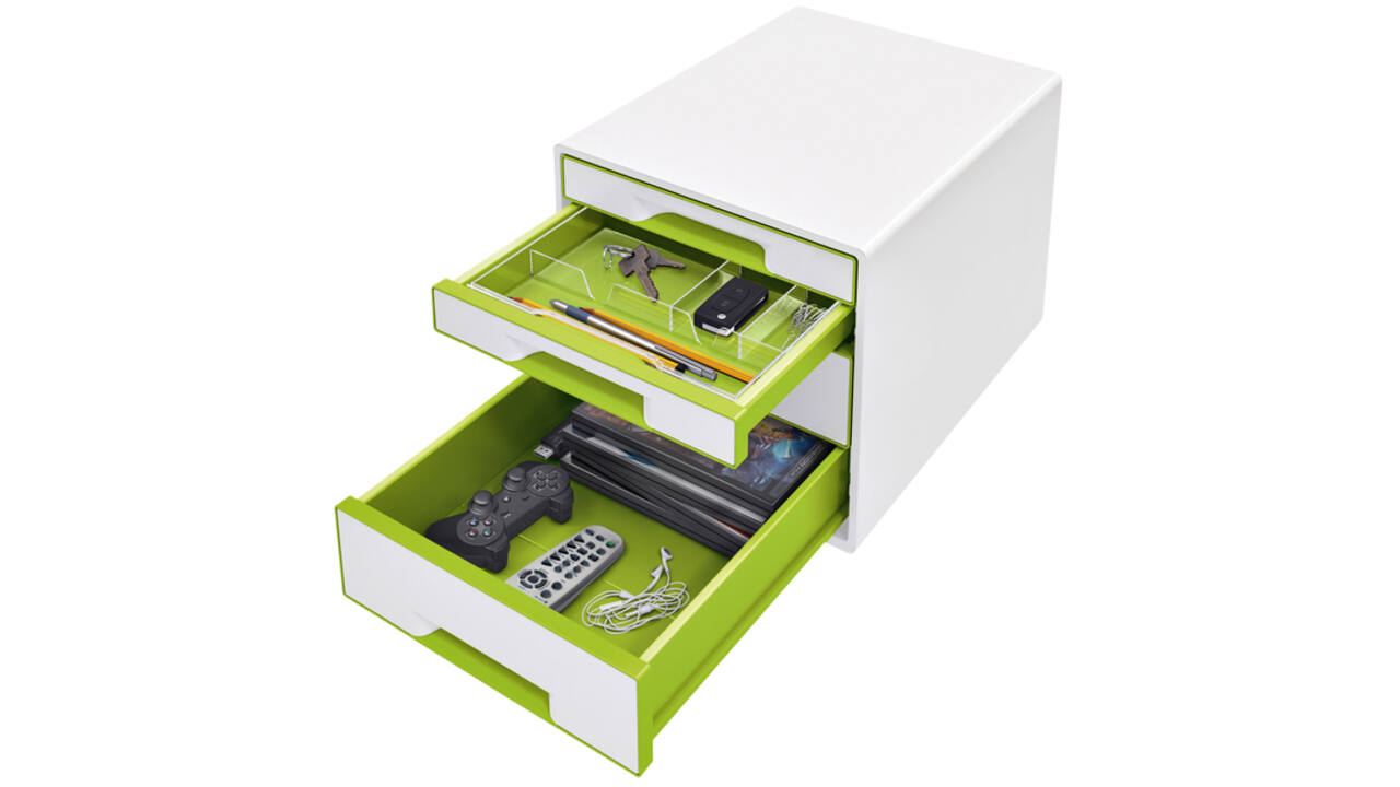 Ladenblok Leitz WOW Cube 4 laden wit/groen