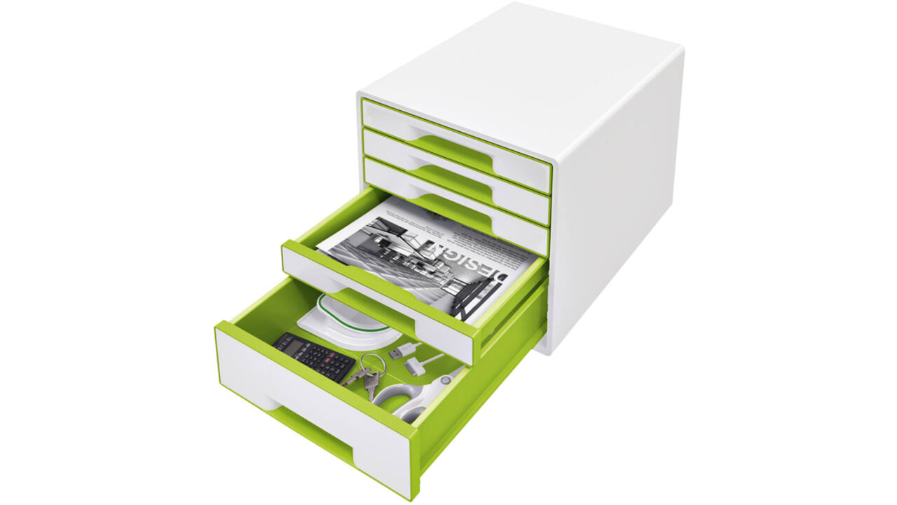 Ladenblok Leitz WOW Cube 5 laden wit/groen