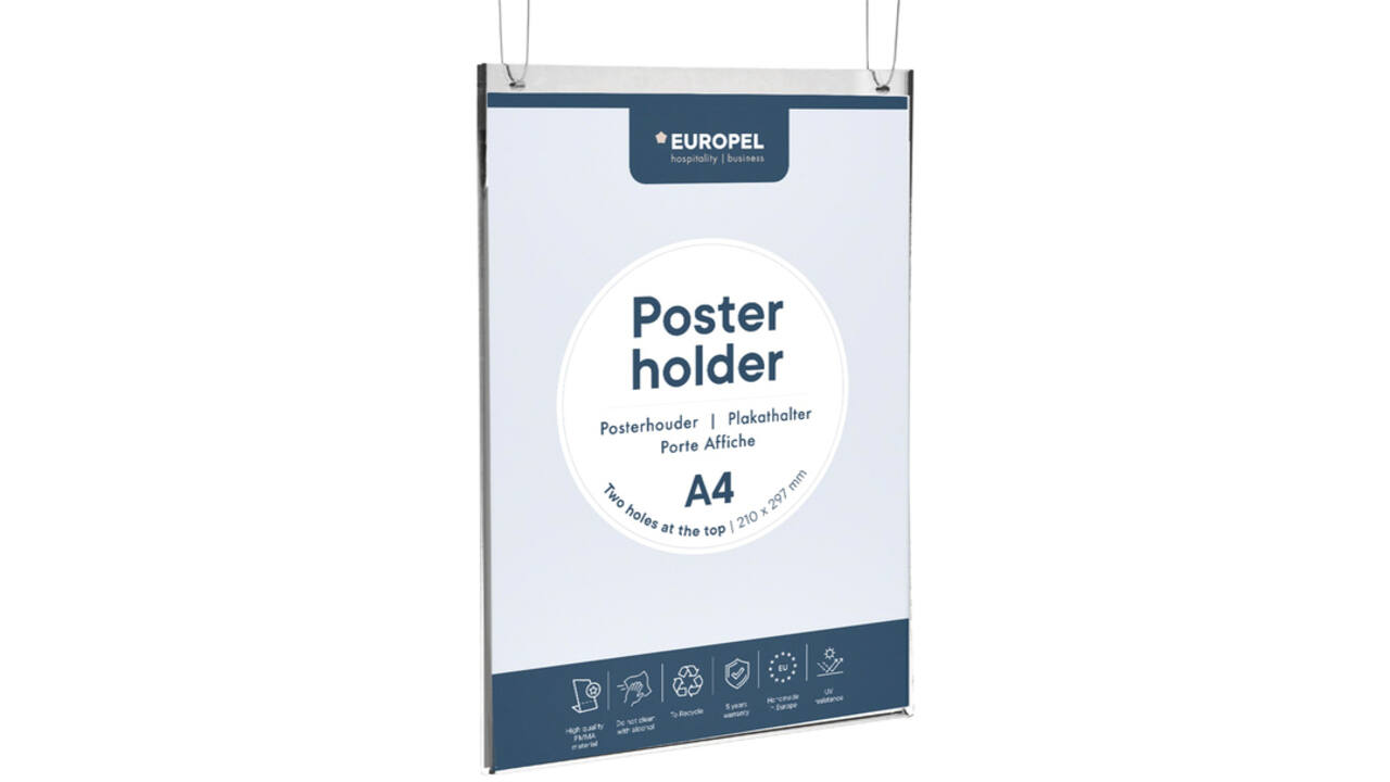 Posterhouder Europel A4 staand acryl