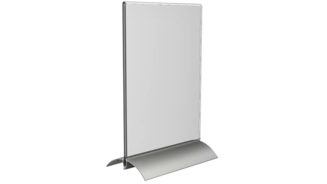 Kaarthouder Europel T-standaard A5 staand acryl / aluminium