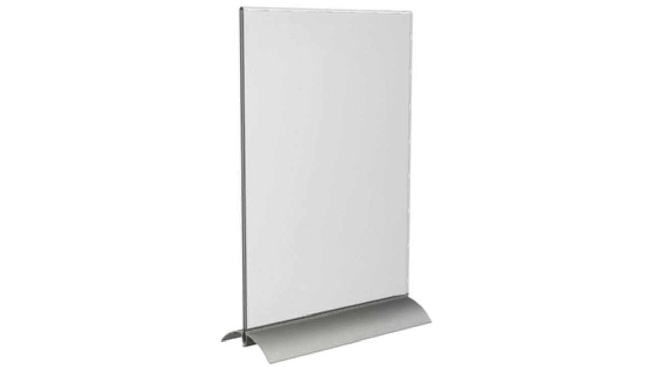 Kaarthouder Europel T-standaard A4 staand acryl / aluminium