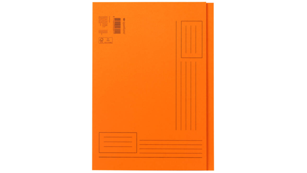 Vouwmap Quantore A4 ongelijke zijde 250gr oranje