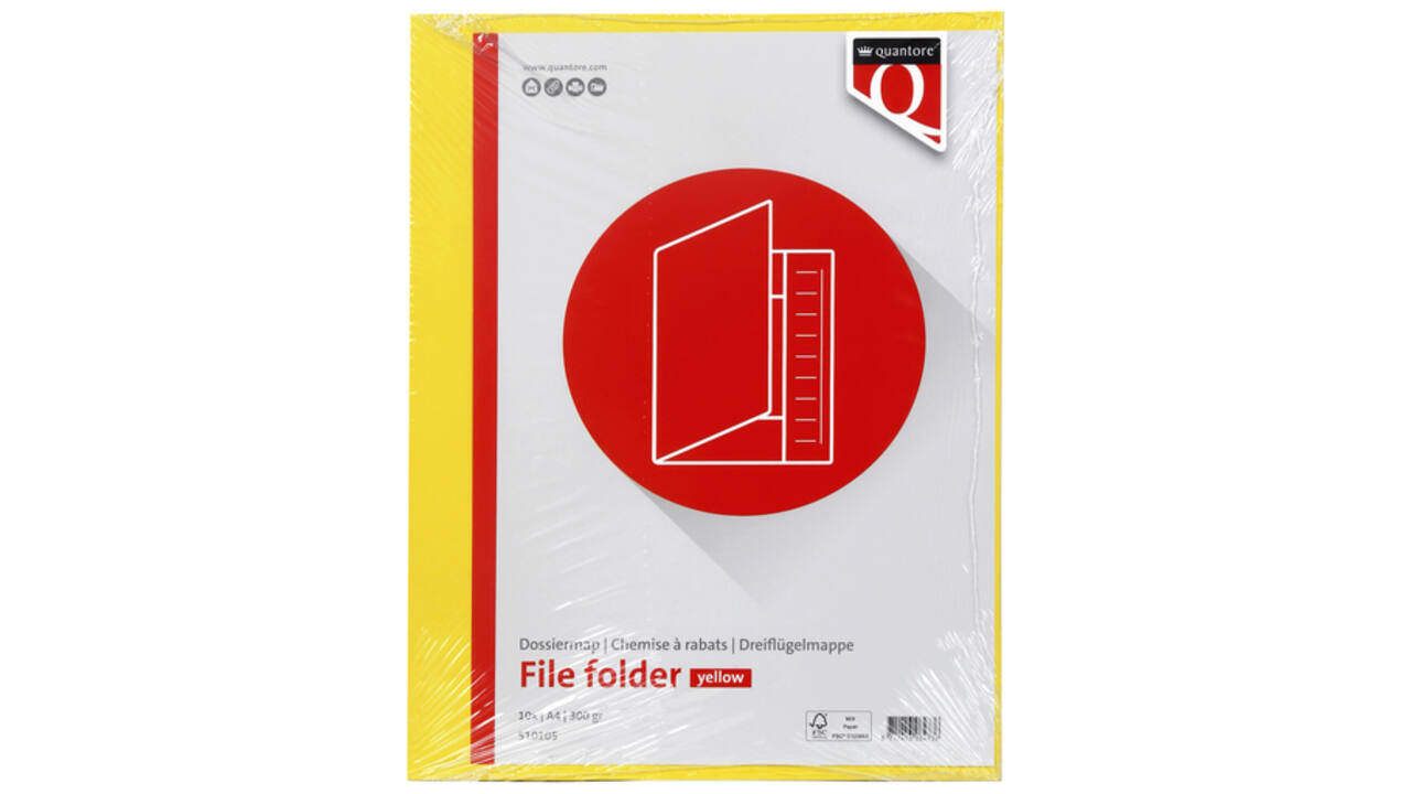 Dossiermap Quantore A4 300gr geel