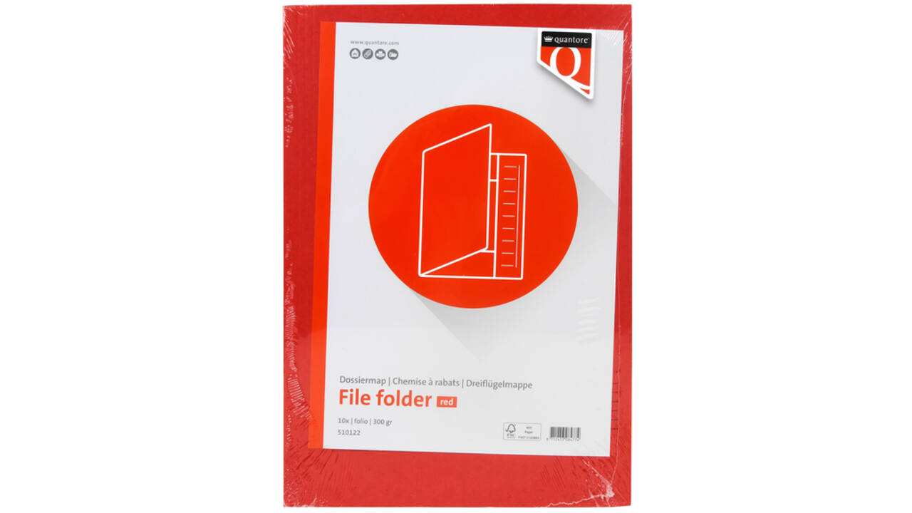 Dossiermap Quantore folio 300gr rood