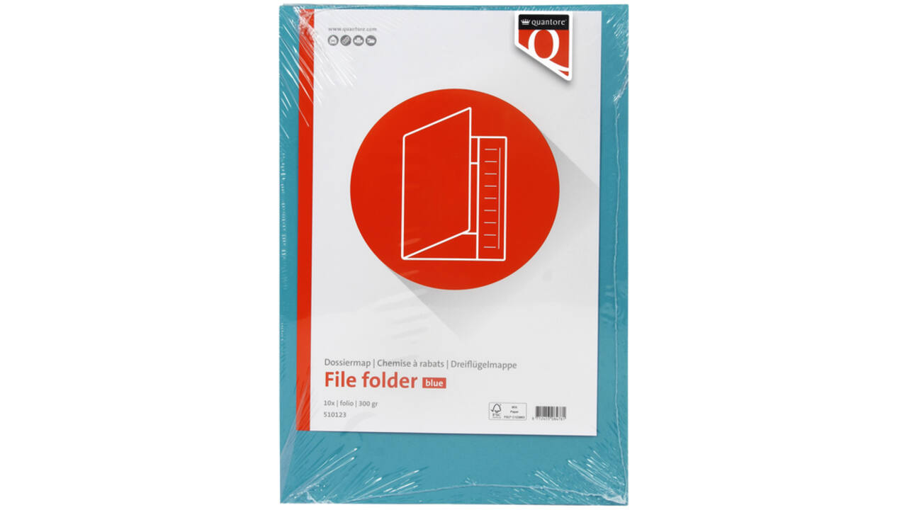 Dossiermap Quantore folio 300gr blauw