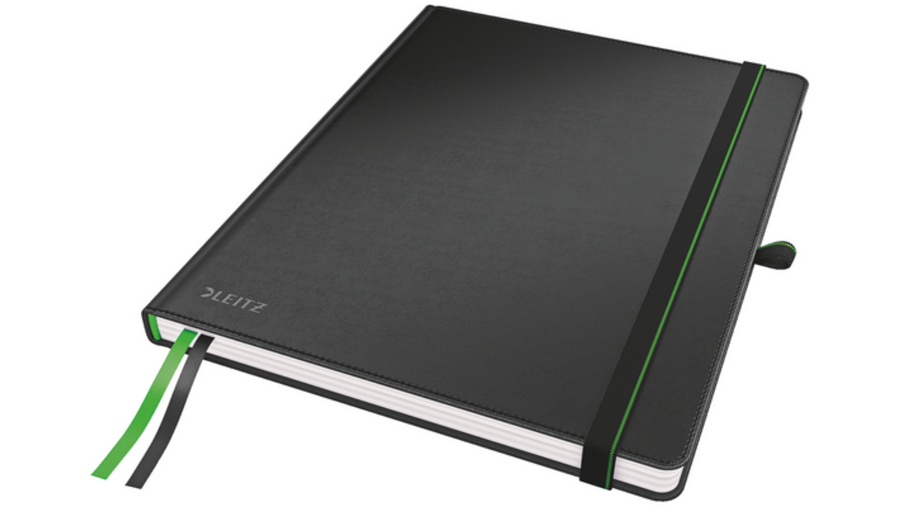 Notitieboek Leitz Complete 187x242mm 160blz 100gr lijn zwart