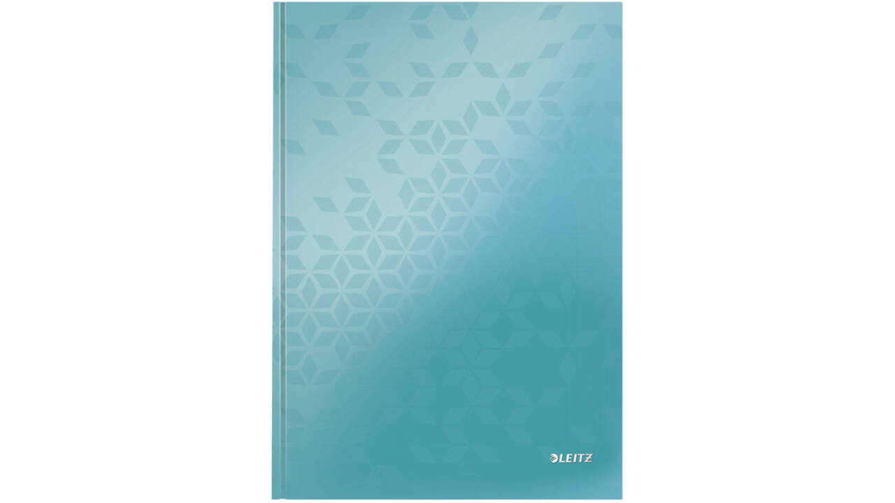 Notitieboek Leitz WOW A4 160blz 90gr lijn ijsblauw