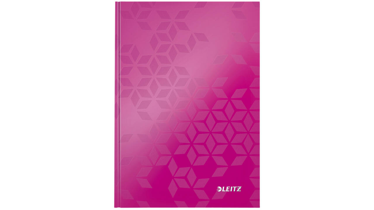 Notitieboek Leitz WOW A5 160blz 90gr lijn roze
