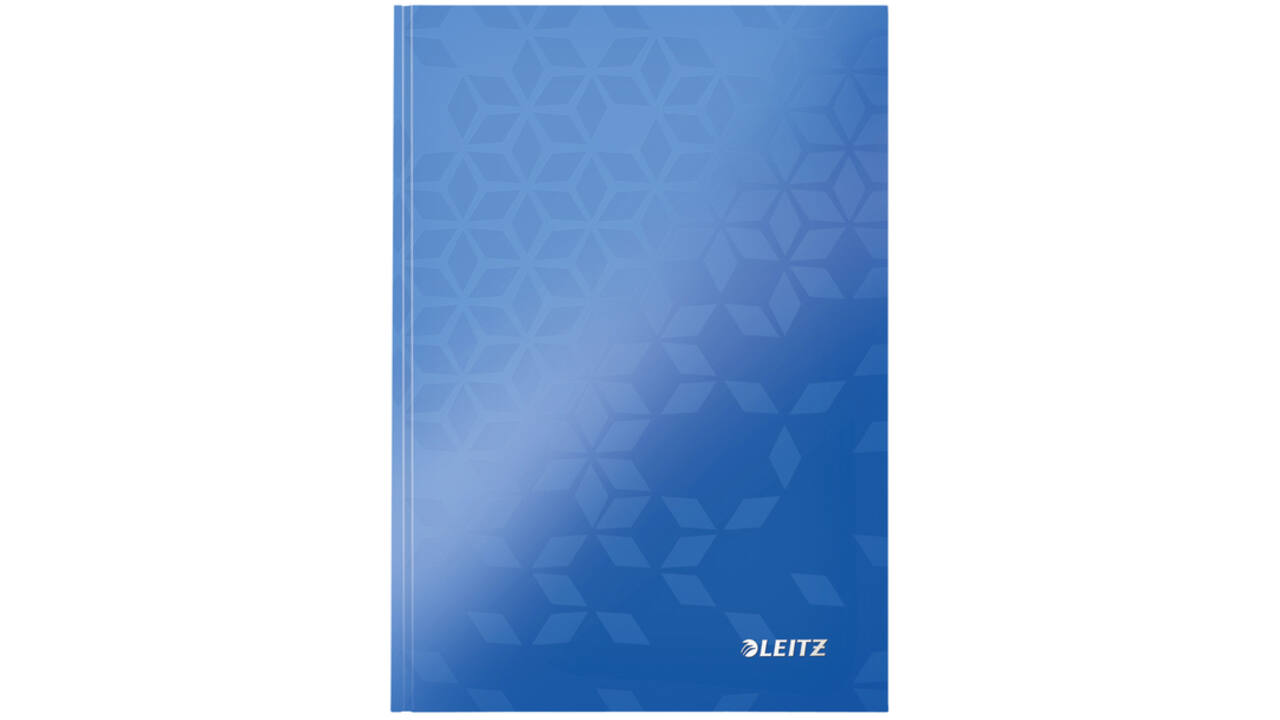 Notitieboek Leitz WOW A5 160blz 90gr lijn blauw
