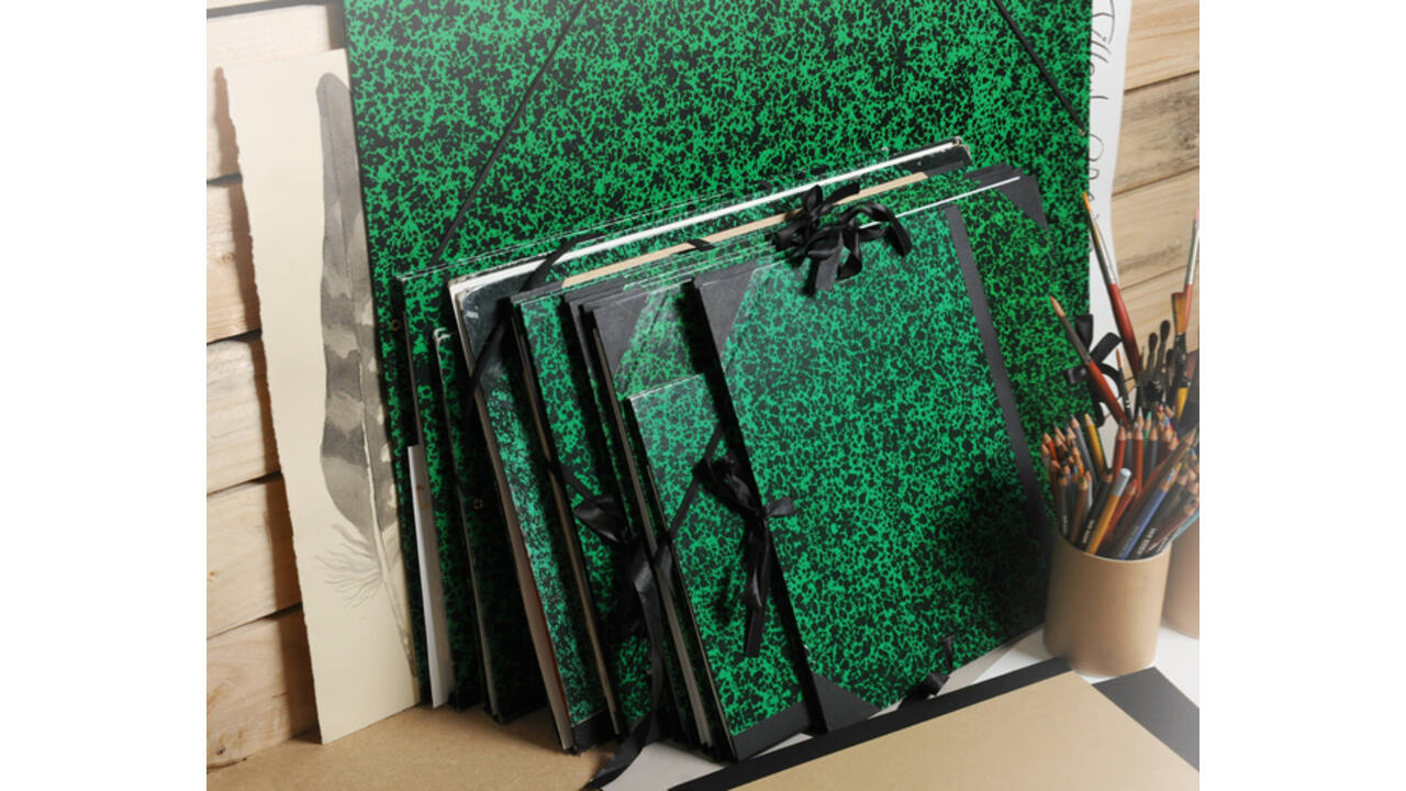 Tekenmap Canson studio 32x45cm 2 elastieken groen