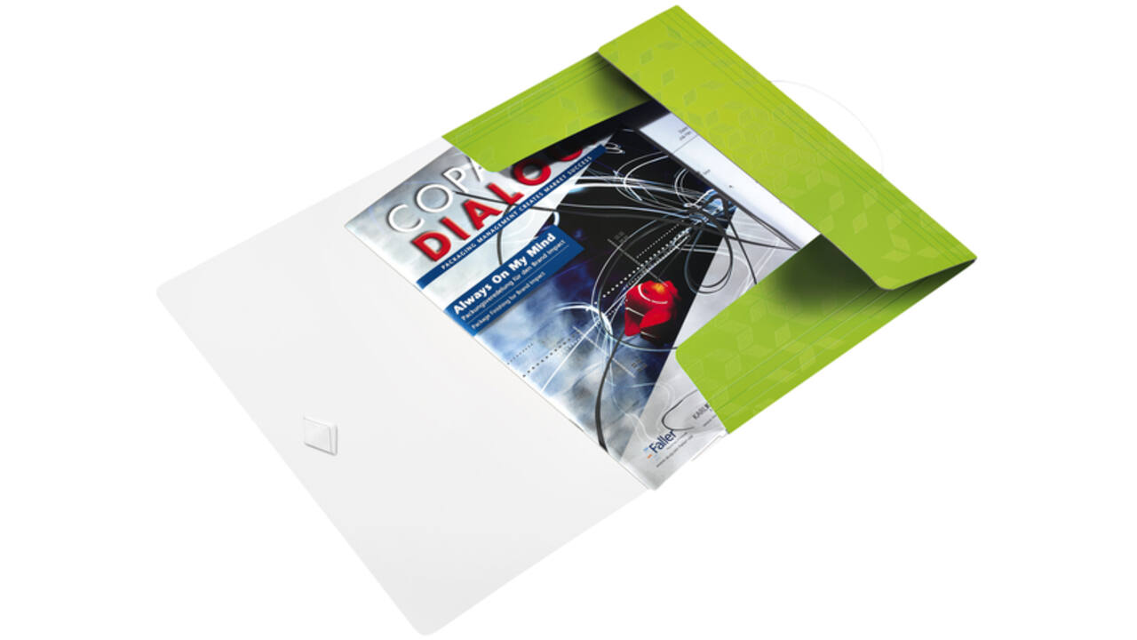 Elastomap Leitz WOW A4 3 kleppen PP groen