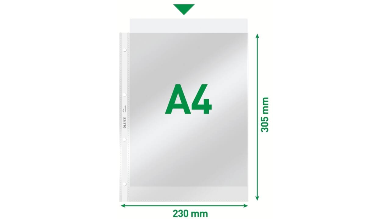 Showtas Leitz Premium standaard copy safe 0.09mm 4-gaats PVC A4 glashelder 100 stuks