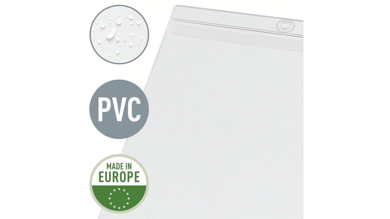 Insteekmap U-model Leitz Premium met ophangoog 0.20mm PVC A4 transparant 50 stuks