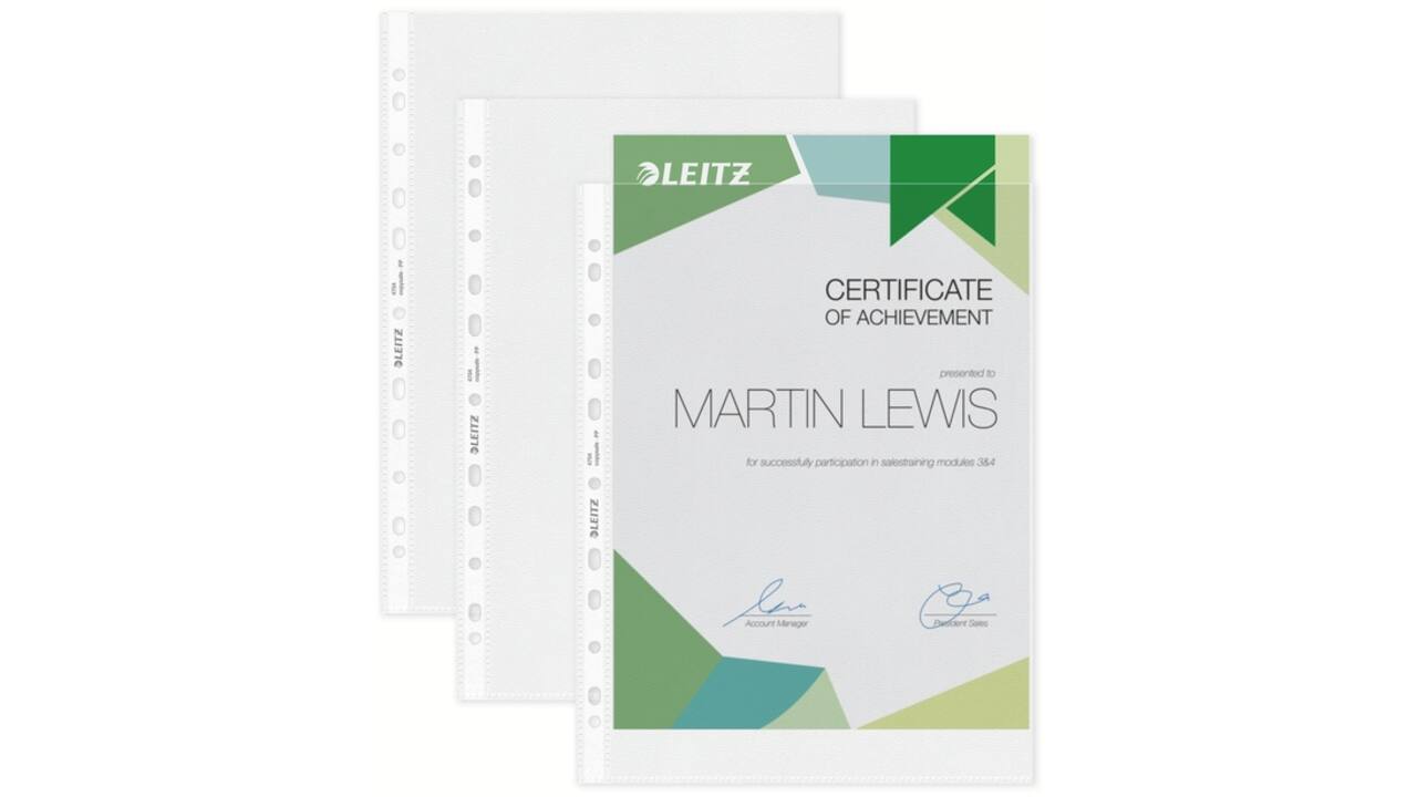 Showtas Leitz Premium 0.10mm PP A4 transparant 100 stuks