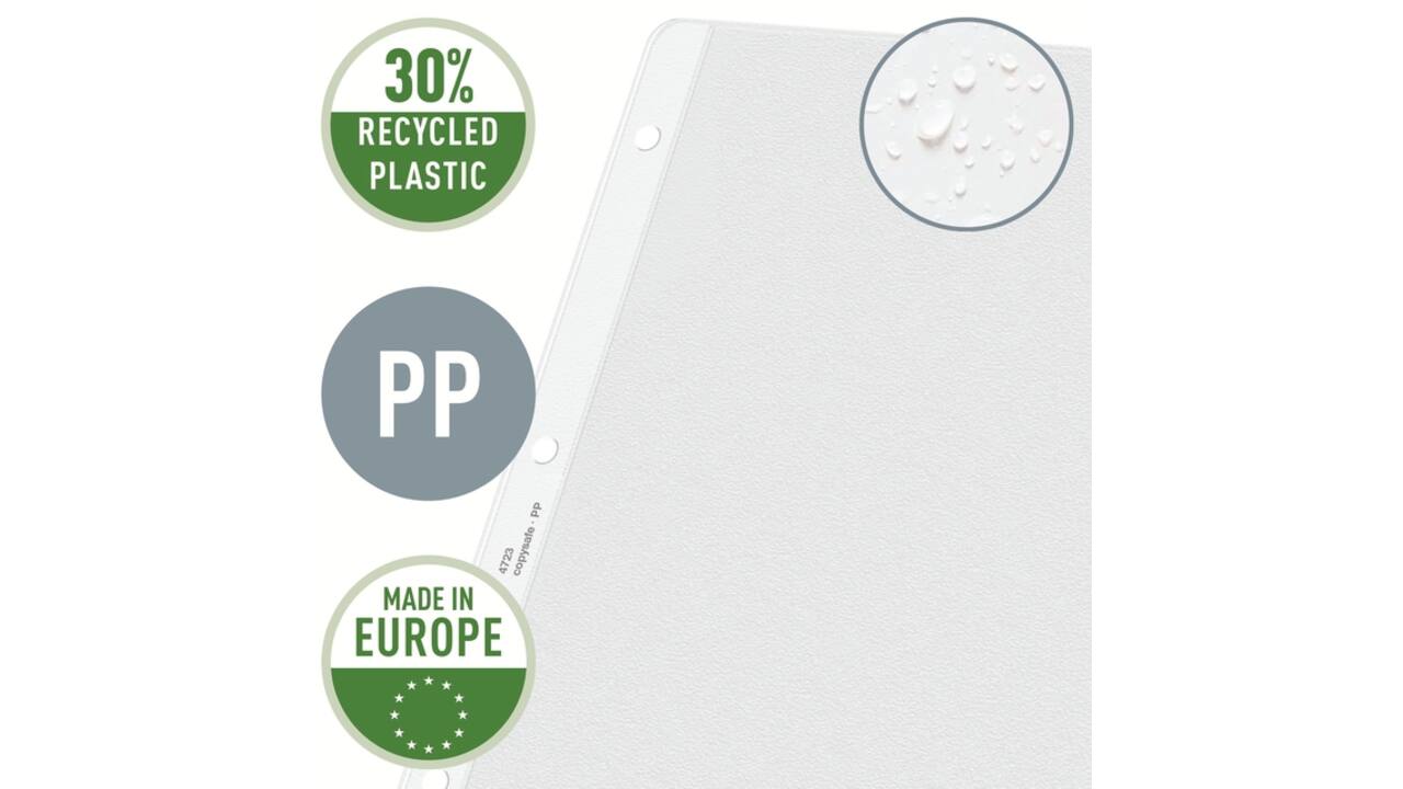 Showtas Leitz Premium copy safe 0.13mm PP A3 landscape transparant 50 stuks