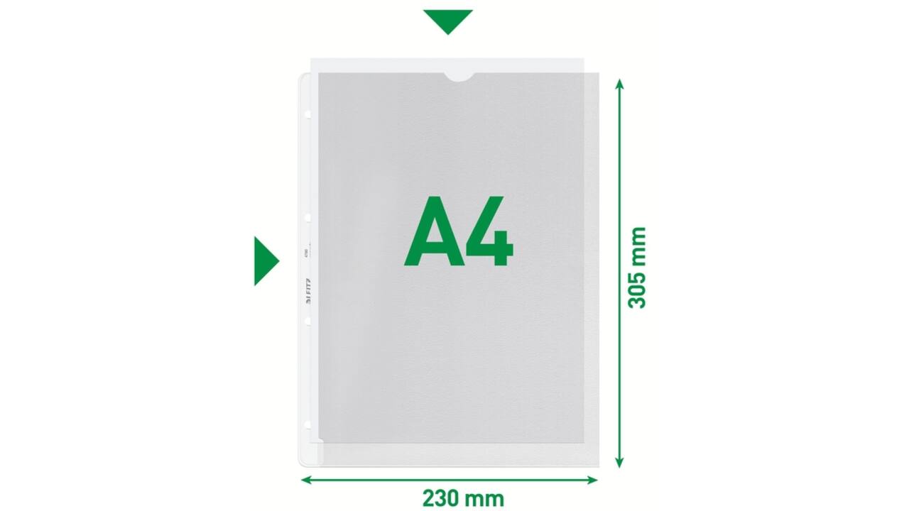 Showtas Leitz Premium met uitsnede copy safe 0.13mm PP A4 transparant 100 stuks