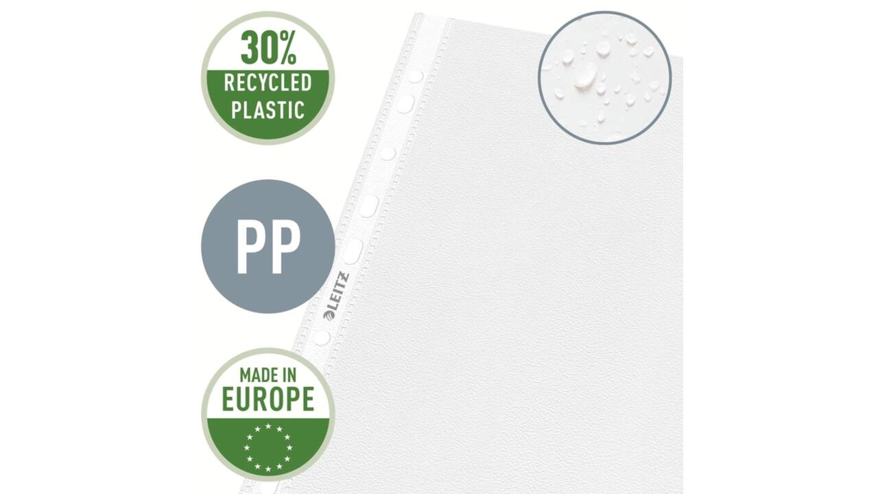 Showtas Leitz Premium standaard 11-gaats copy safe 0.085mm PP A4 transparant 100 stuks