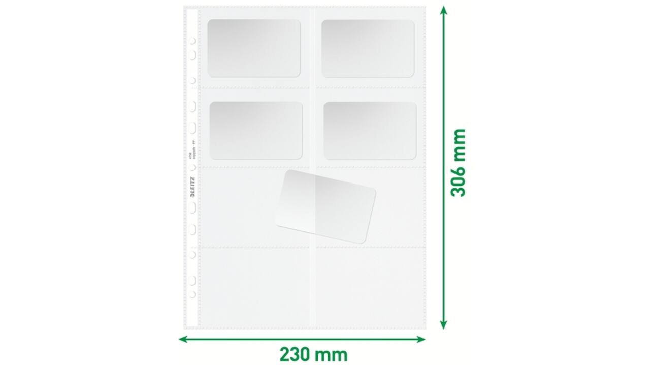 Showtas Leitz Premium voor visitekaartjes copy safe PP A4 glashelder 10 stuks