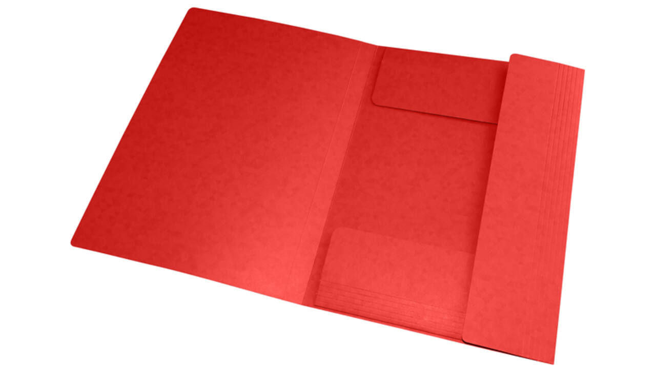 Elastomap Oxford Top File+ A4 3 kleppen 390gr rood