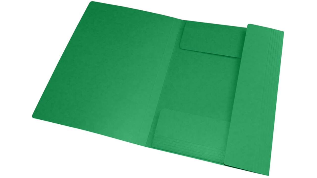 Elastomap Oxford Top File+ A4 3 kleppen 390gr groen
