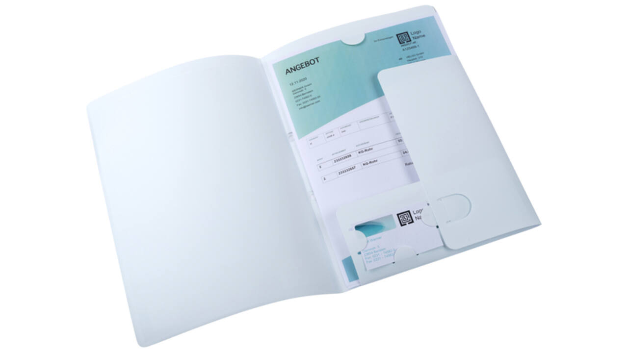 Offertemap Oxford A4 met insteektas 2 kleppen 0.5mm PP wit