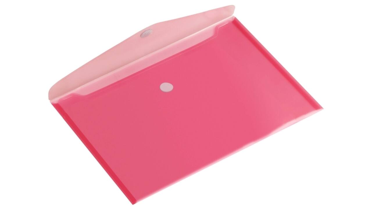 Enveloptas HF2 A5 250x180mm dwars transparant rood
