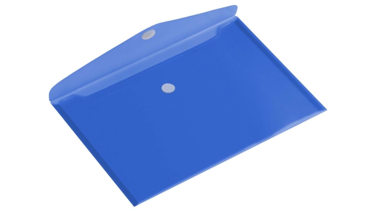 Enveloptas HF2 A5 250x180mm dwars transparant blauw