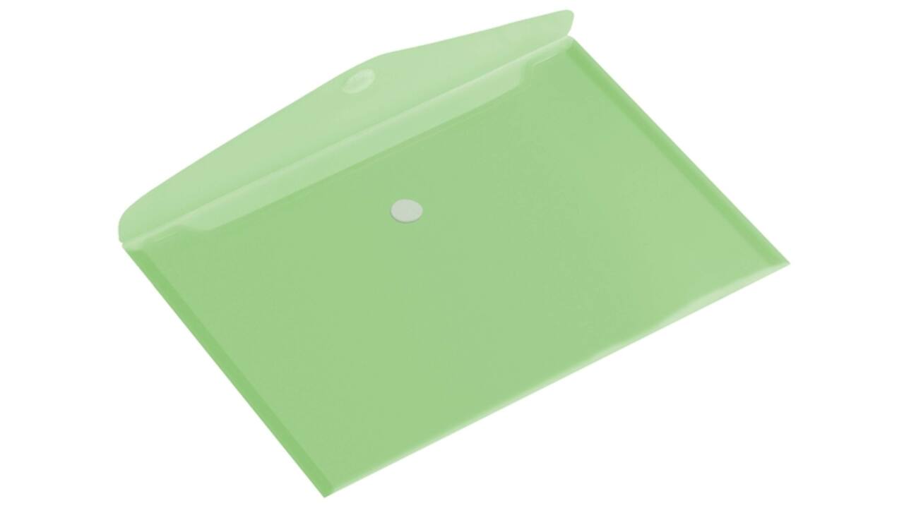 Enveloptas HF2 A4 335x240mm dwars PP transparant groen