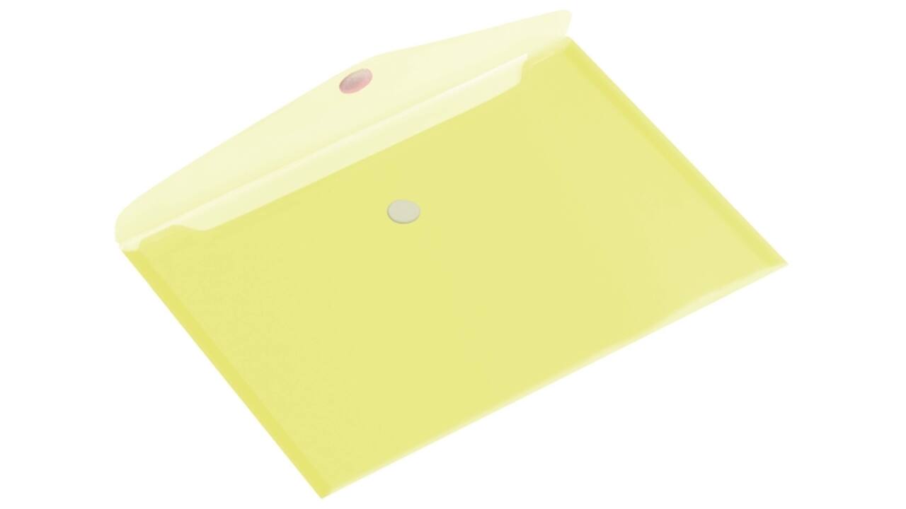 Enveloptas HF2 A4 335x240mm dwars PP transparant geel