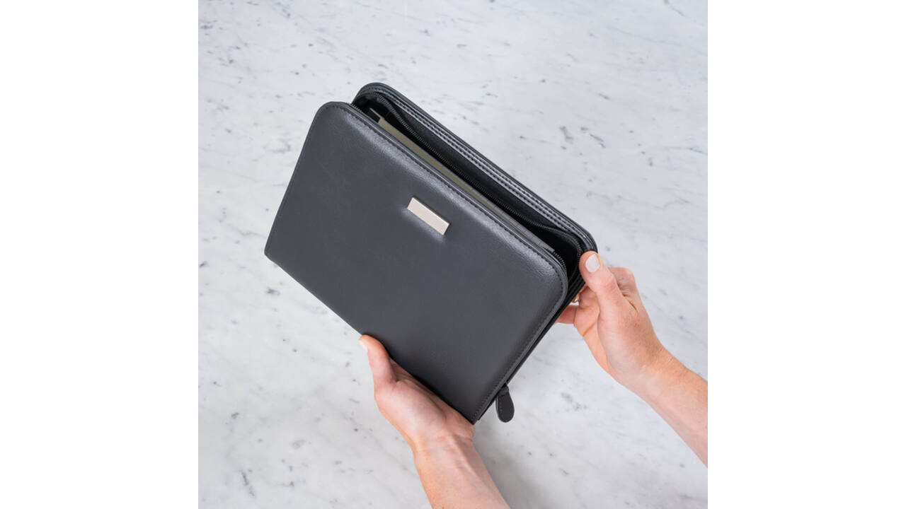 Schrijfmap Rillstab Excellent de luxe A5 lederlook zwart