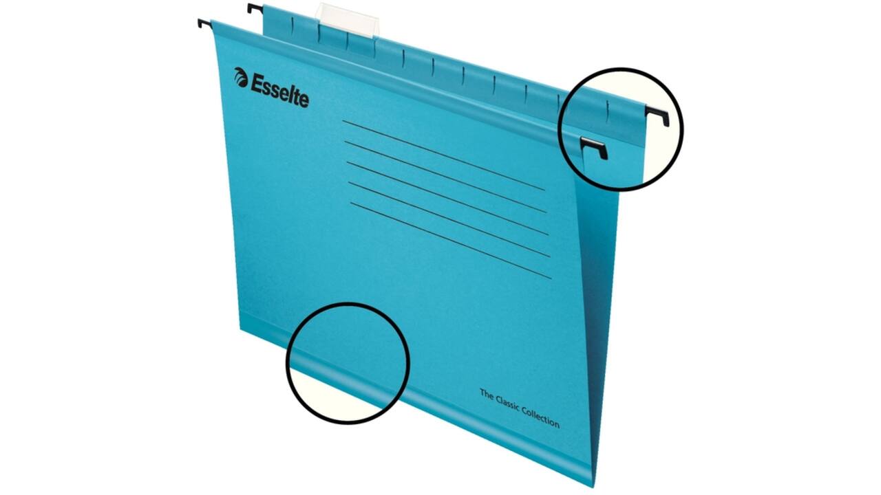 Hangmap Esselte Classic folio V-bodem 382x240mm blauw