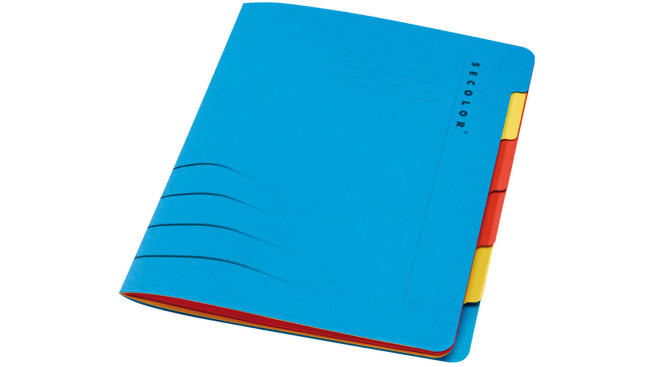 Sorteermap Secolor sixtab 6 tabbladen 270gr blauw