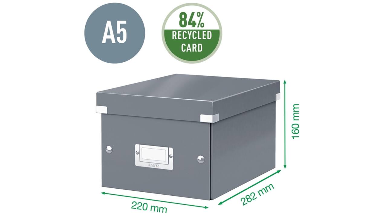 Opbergbox Leitz WOW Click & Store 220x160x282mm wit