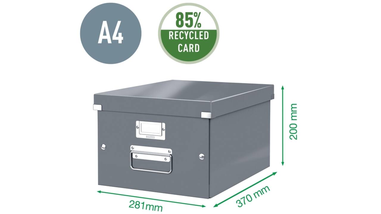 Opbergbox Leitz WOW Click & Store 281x200x370mm blauw
