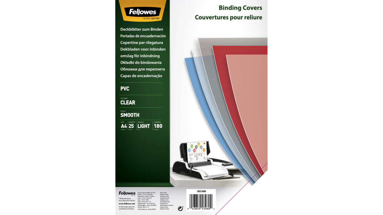 Voorblad Fellowes A4 PVC 180micron 25stuks