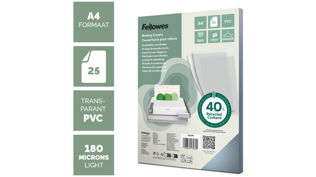 Voorblad Fellowes A4 PVC 180micron 25stuks