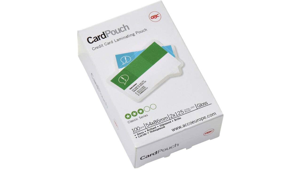 Lamineerhoes GBC creditcard 54x86mm 2x125micron 100stuks