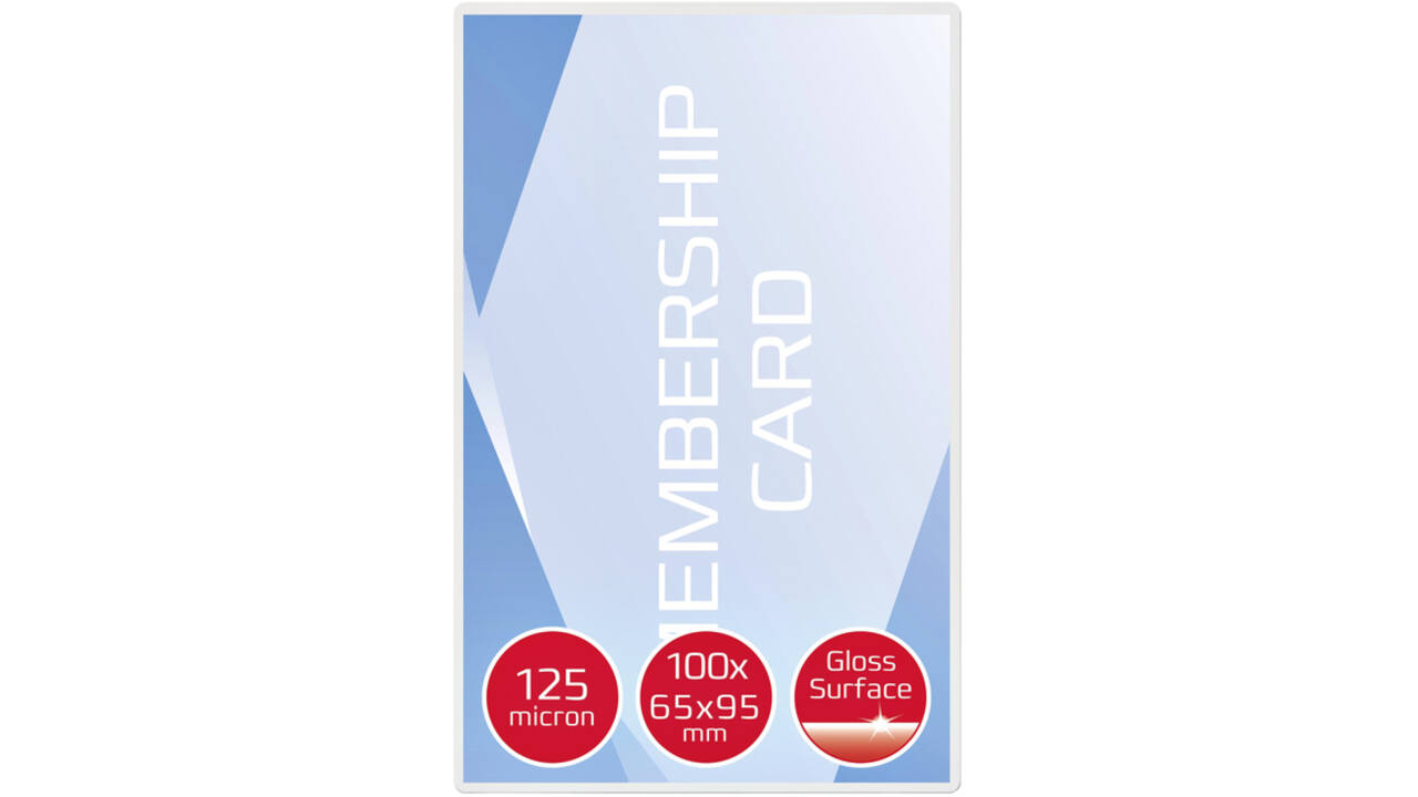 Lamineerhoes GBC overheids card 65x95mm 2x125micron 100stuks