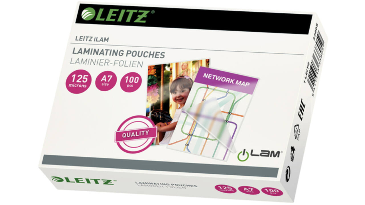 Lamineerhoes Leitz iLAM A7 2x125micron EVA 100 stuks