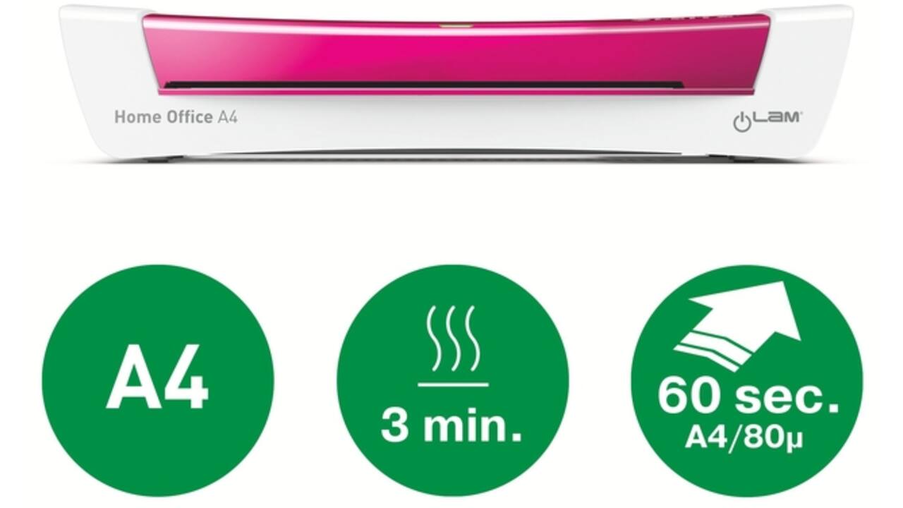 Lamineermachine Leitz iLAM Home Office A4 roze