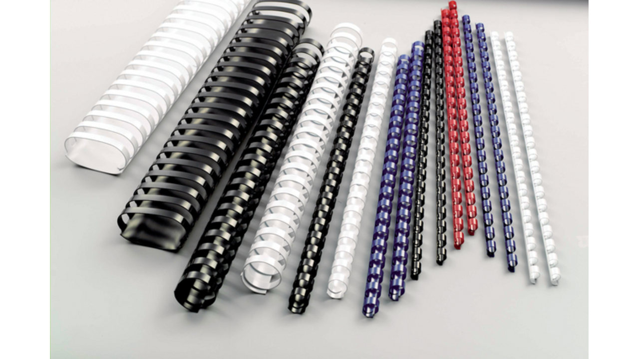 Bindrug GBC 8mm 21rings A4 rood 100stuks