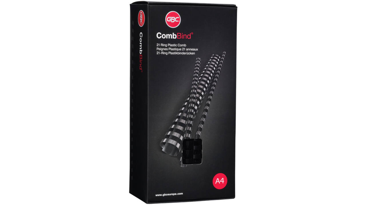 Bindrug GBC 12mm 21rings A4 zwart 100stuks