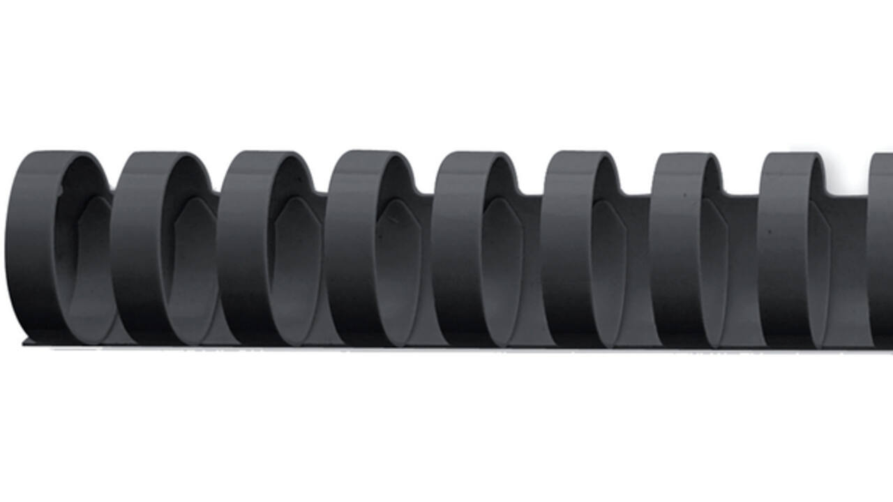 Bindrug GBC 19mm 21rings A4 zwart 100stuks