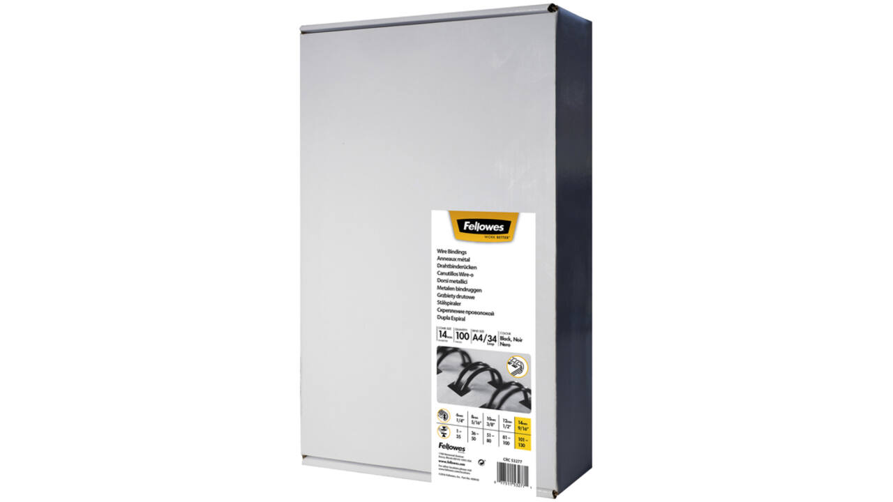 Draadrug Fellowes 14mm 34-rings A4 wit 100stuks