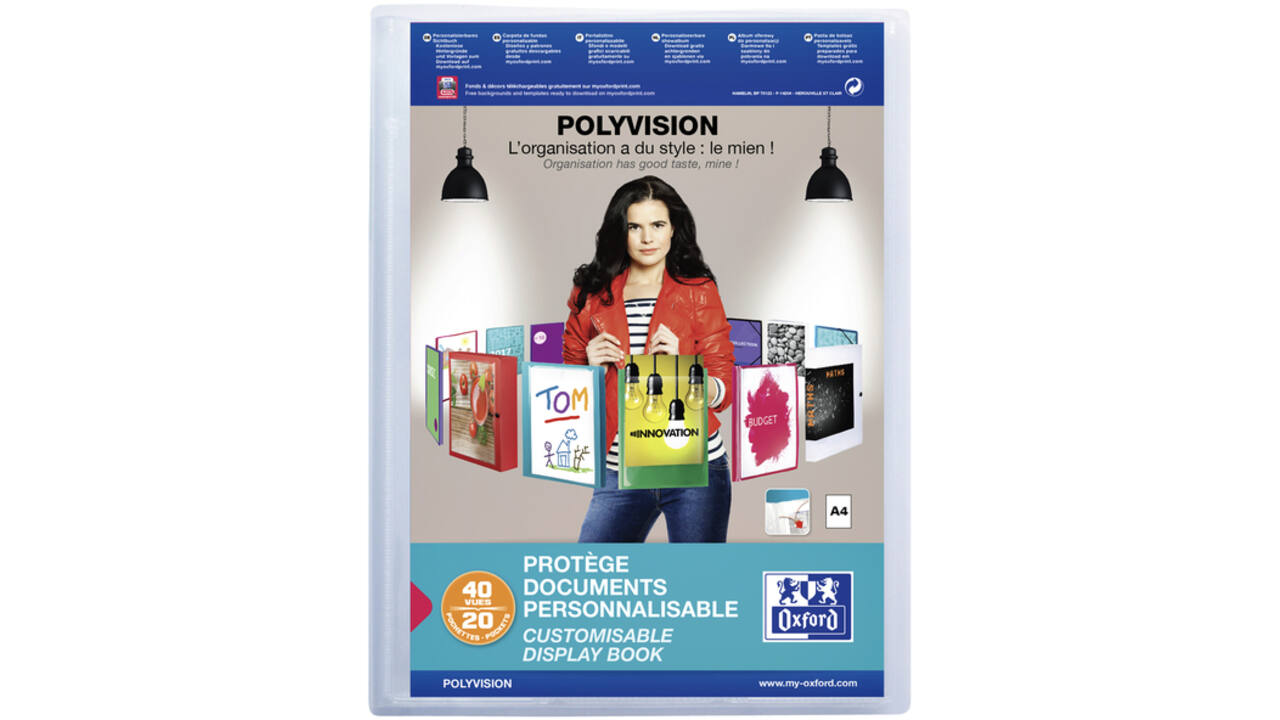 Showalbum Oxford Polyvision A4 20-tassen PP transparant