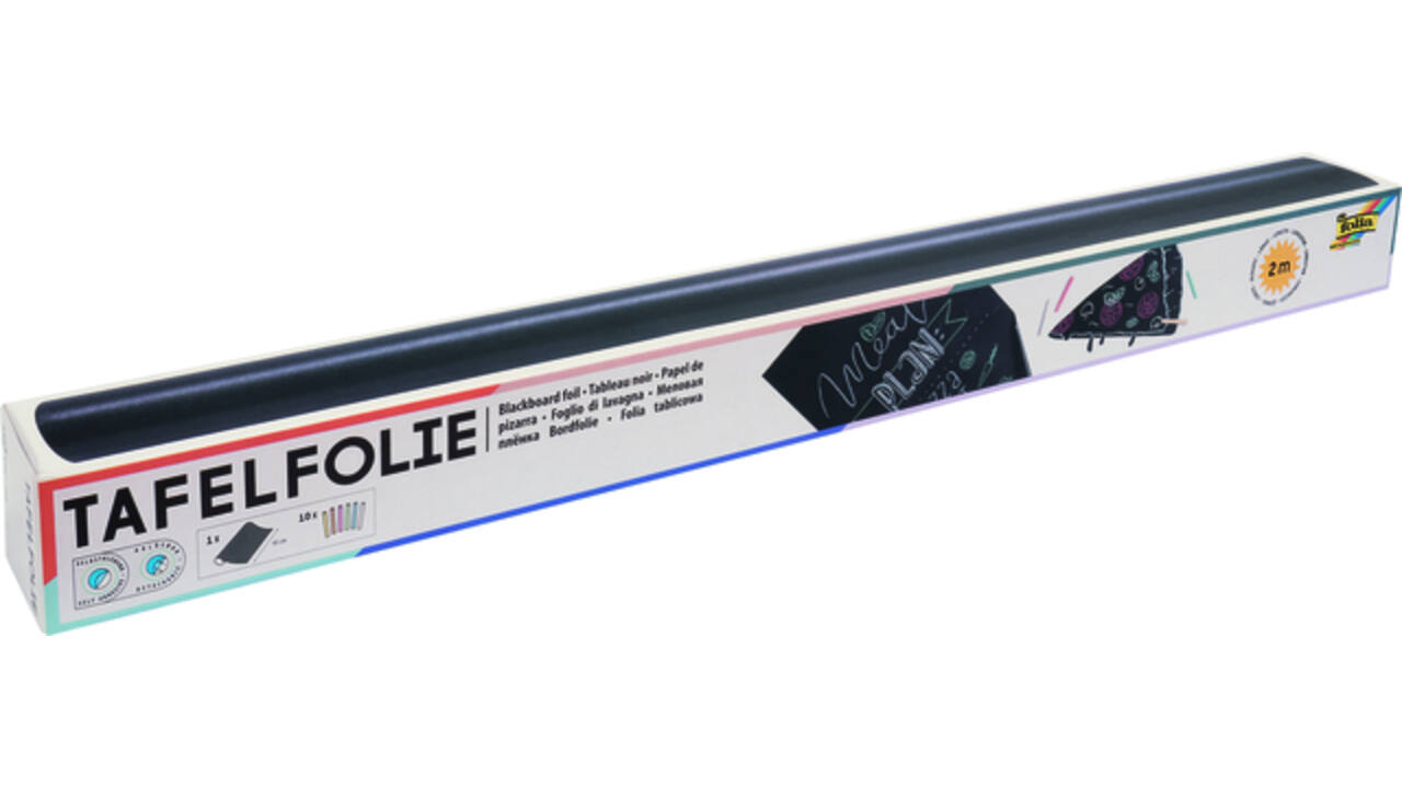 Krijtbord folie Folia 45x200cm inclusief 10 krijtjes zelfklevend verwijderbaar