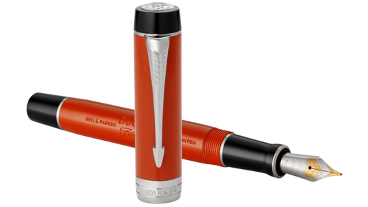 Vulpen Parker Duofold Classic Vintage big red lacquer 18k CT medium