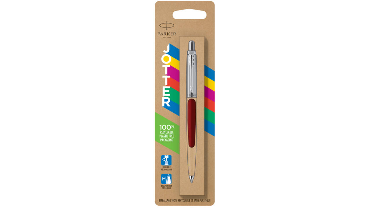 Balpen Parker Jotter Original red CT medium blister à 1 stuk